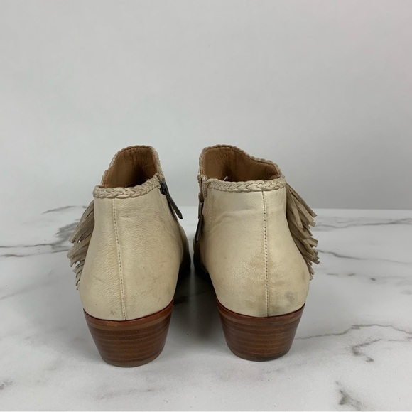 Sam Edelman Paige Fringe Bone Cowhide Leather Ankle Bootie 8 - Picture 4 of 9